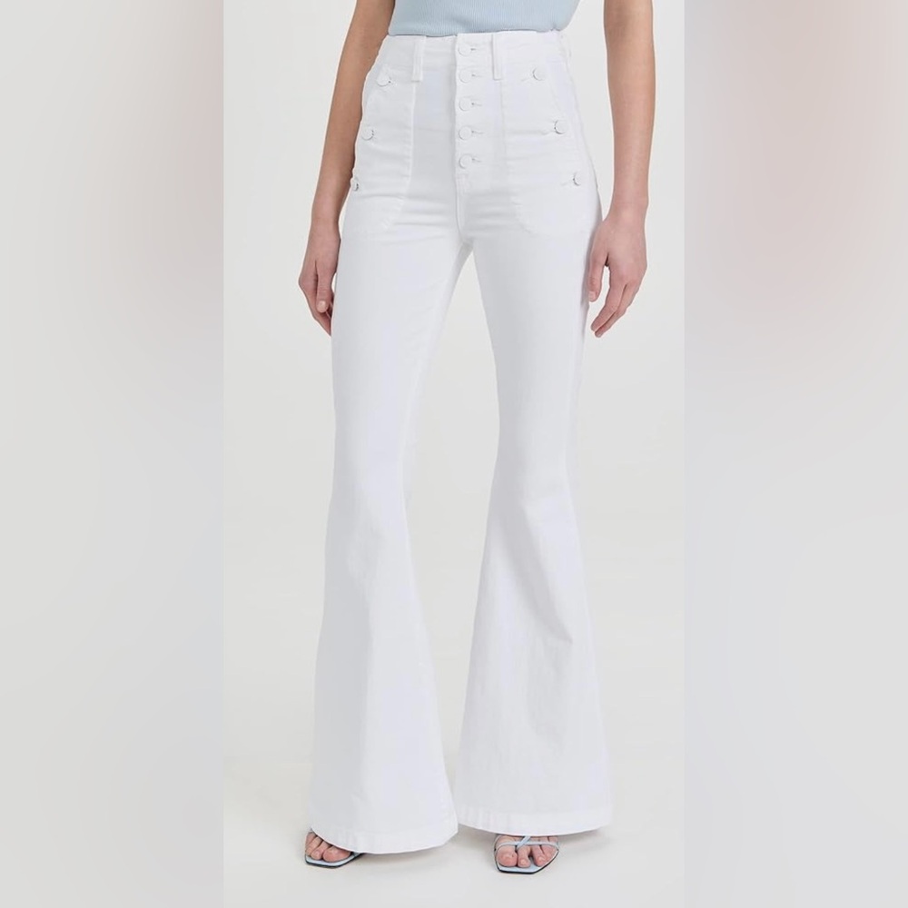 7 for all mankind Portia mega flare white high waist jeans NWT